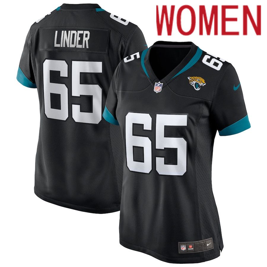 Women Jacksonville Jaguars 65 Brandon Linder Black Nike Game NFL Jersey